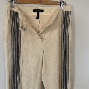 BCBG Max Azria Cream Pants with black stripes